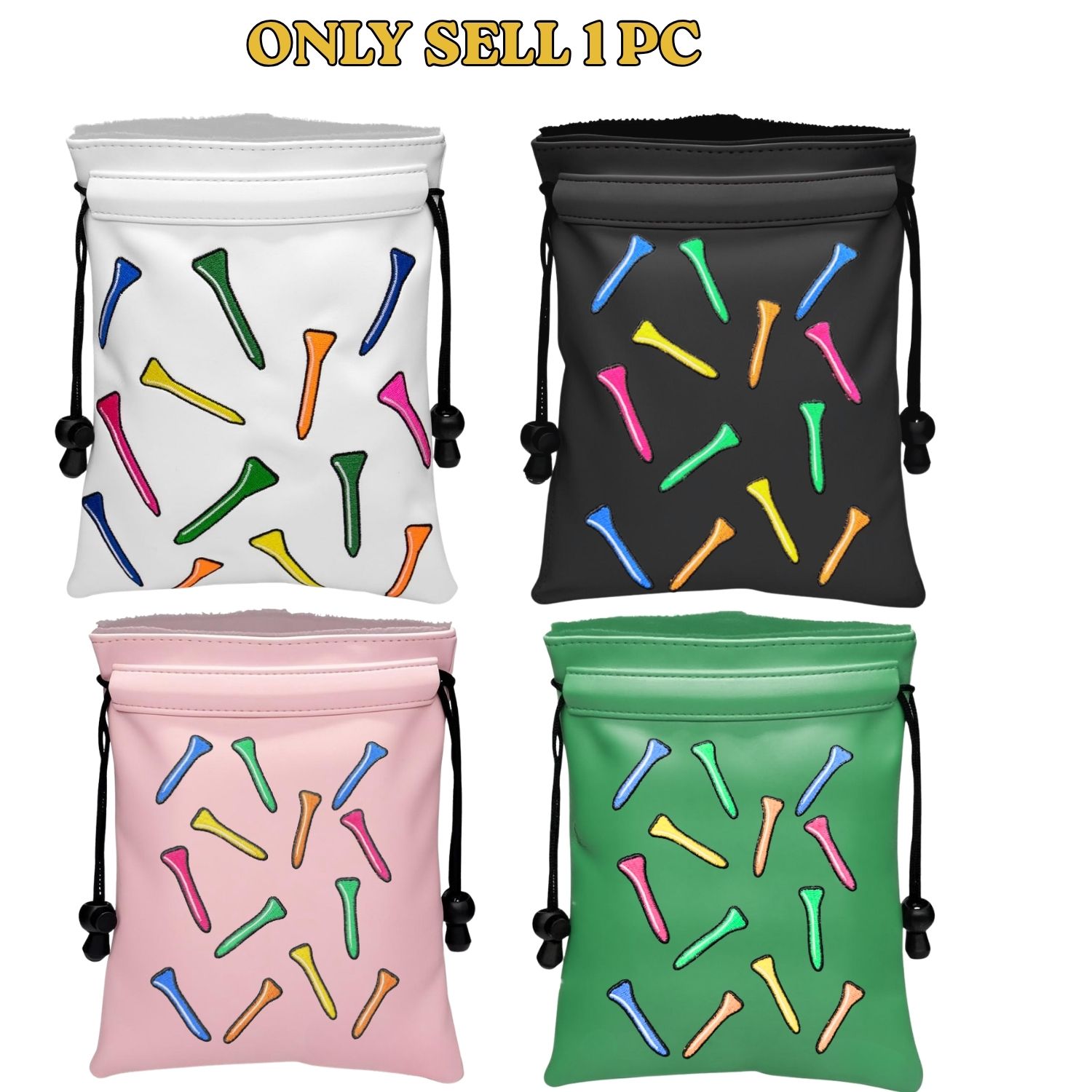 Golf Equipment Drawing - Funny Golf Valuables Pouch Golf Tee