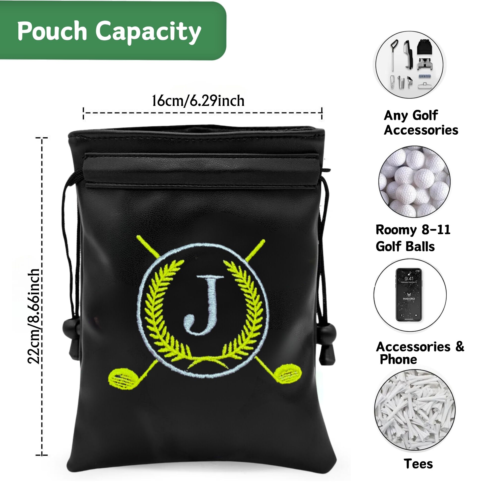 Funny Golf Valuables Pouch, PU - Golf Equipment Drawing recension och pris