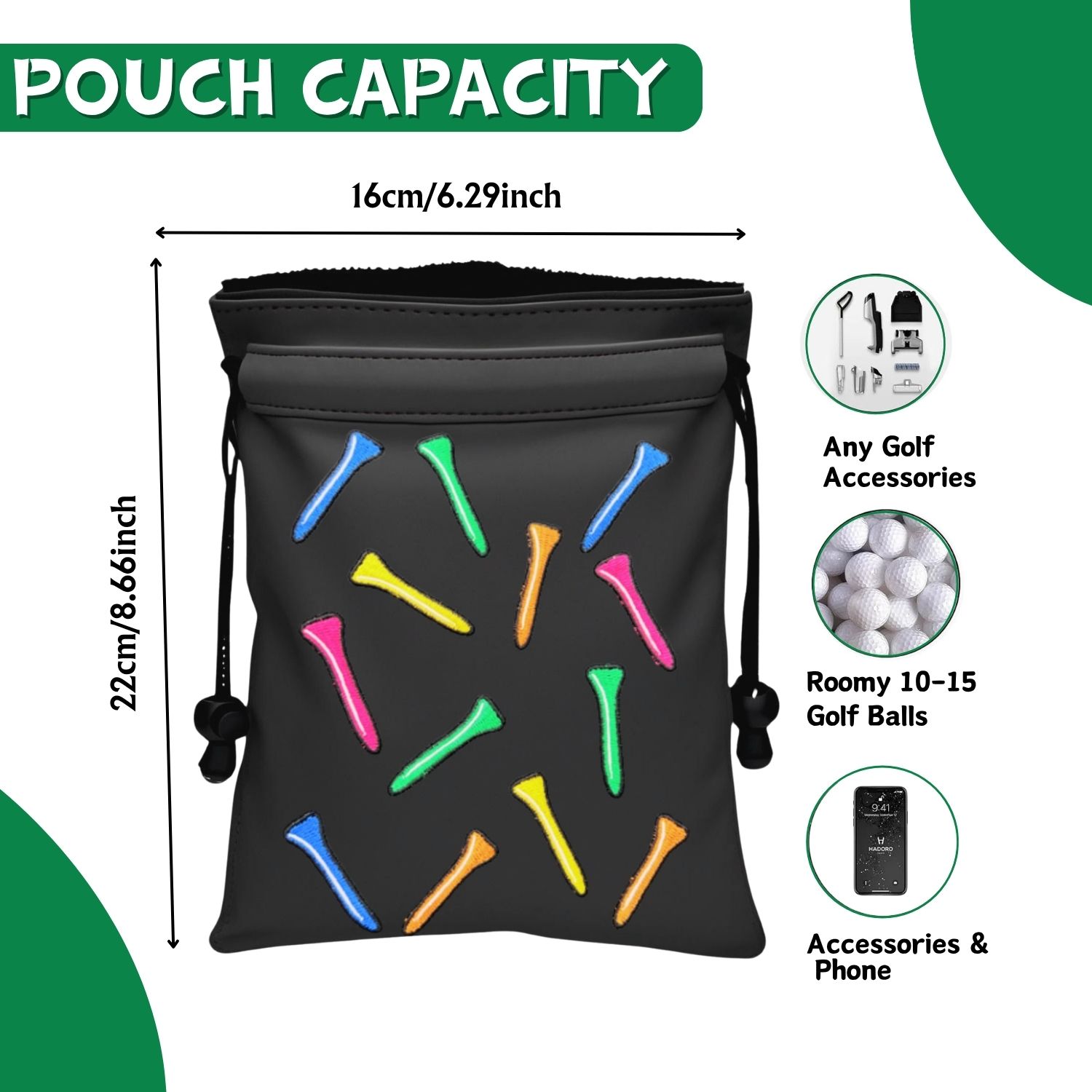Funny Golf Valuables Pouch Gol - Golf Equipment Drawing recension och pris